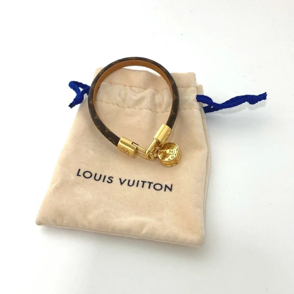 LOUIS VUITTON Brown Monogram Canvas Charm Bracelet